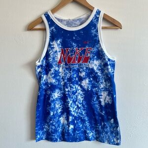 Nike Blue and White Men's Swim Tank